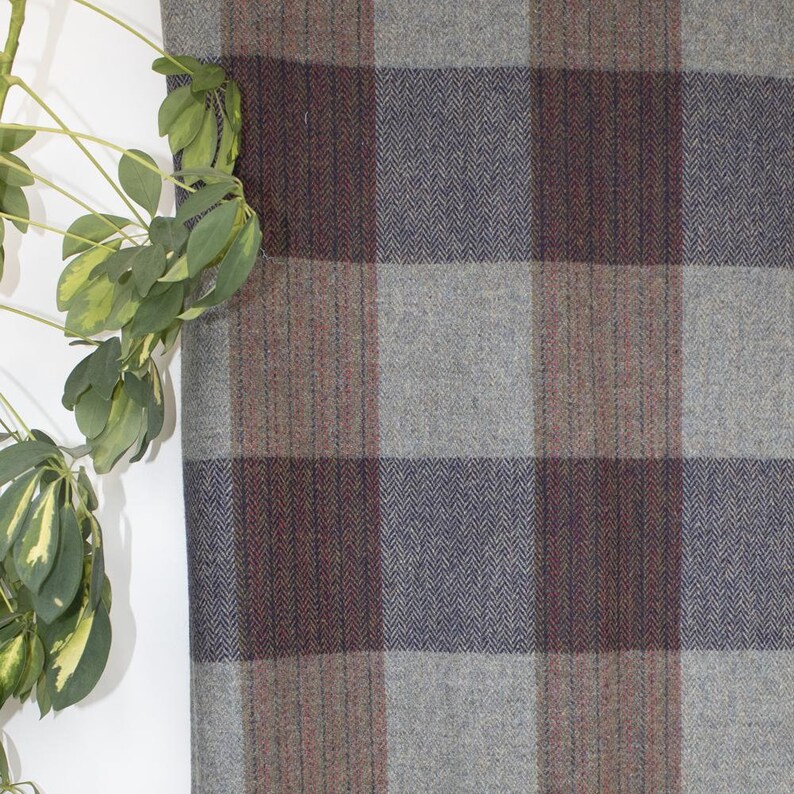 Navy & Rust Check Donegal Tweed Blanket Tweed Blanket Etsy