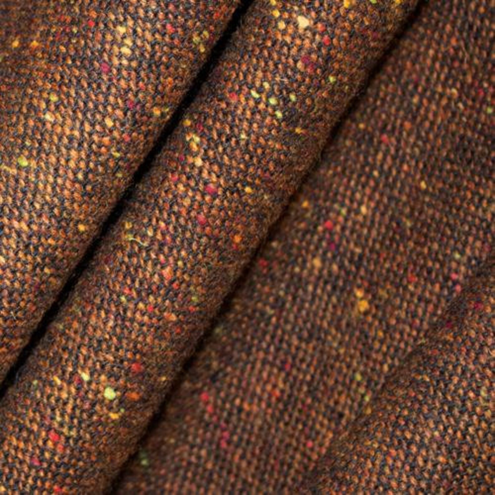 Rust Brown Salt & Pepper Donegal Tweed Fabric Etsy