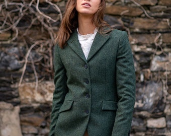 Green Herringbone Fiadh Donegal Tweed Jacket