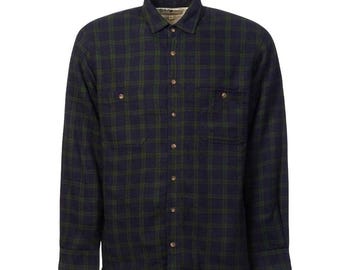 Grün und Marine Fleece gefüttertes Großvater-Shirt