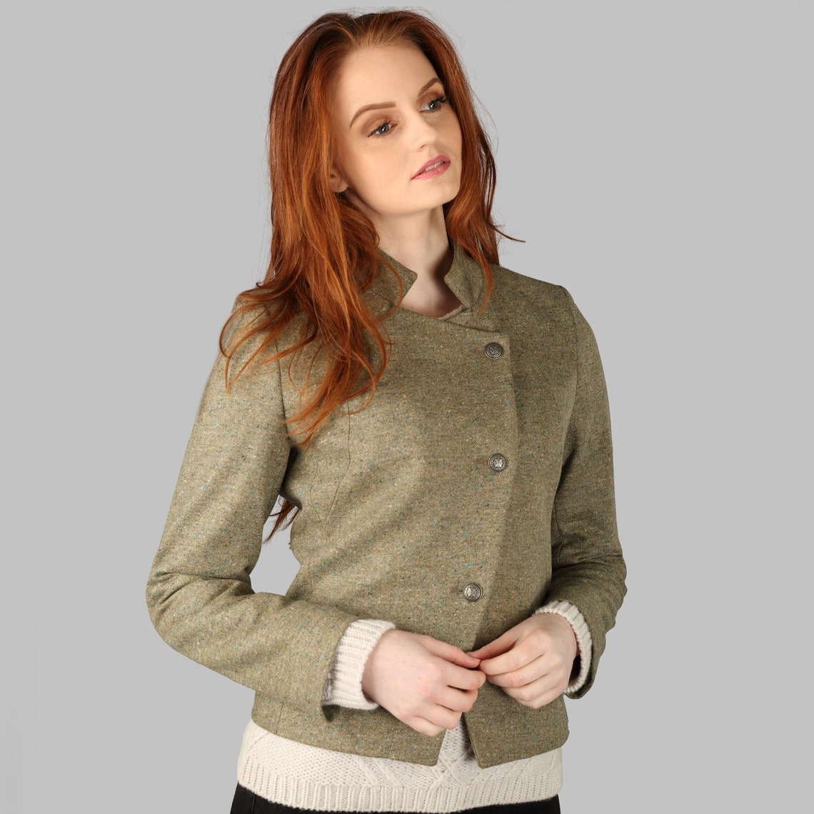 Ladies Wool Jacket Donegal Tweed Irish Tweed Jacket Wool Etsy
