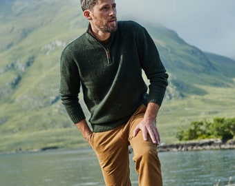 Green Lightweight Half Zip Sweater