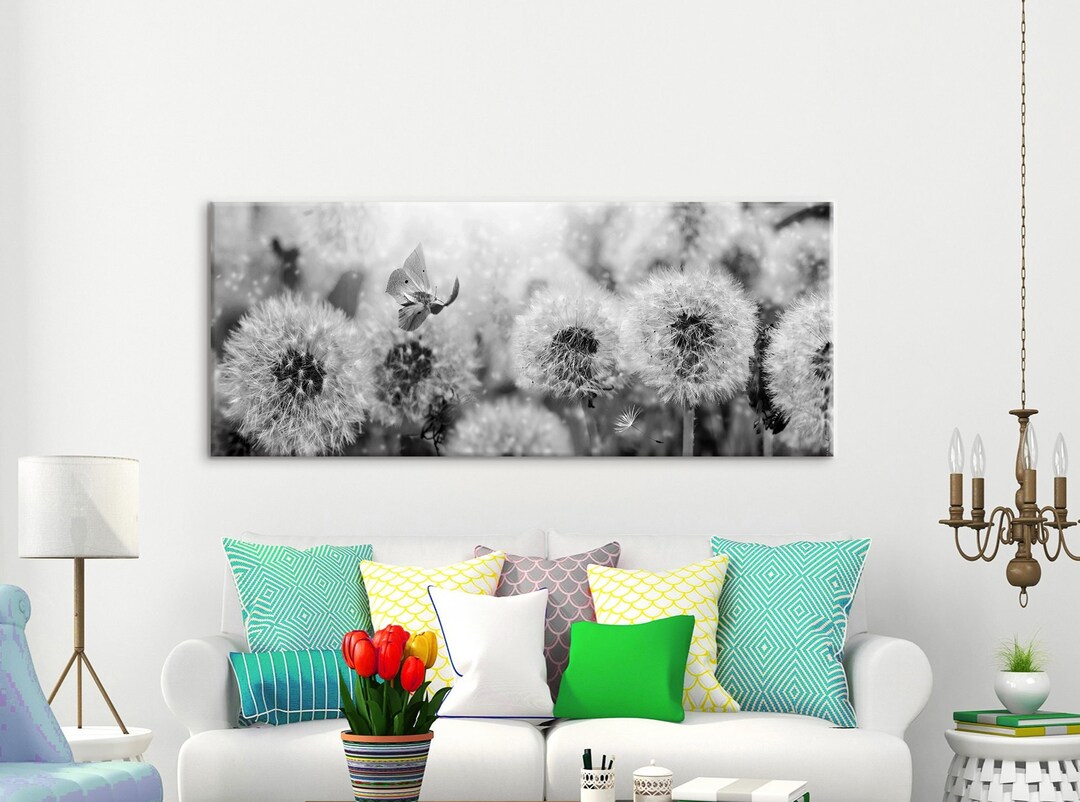 Dandelion Canvas Wall Art Dandelion Canvas Art Dandelion Etsy
