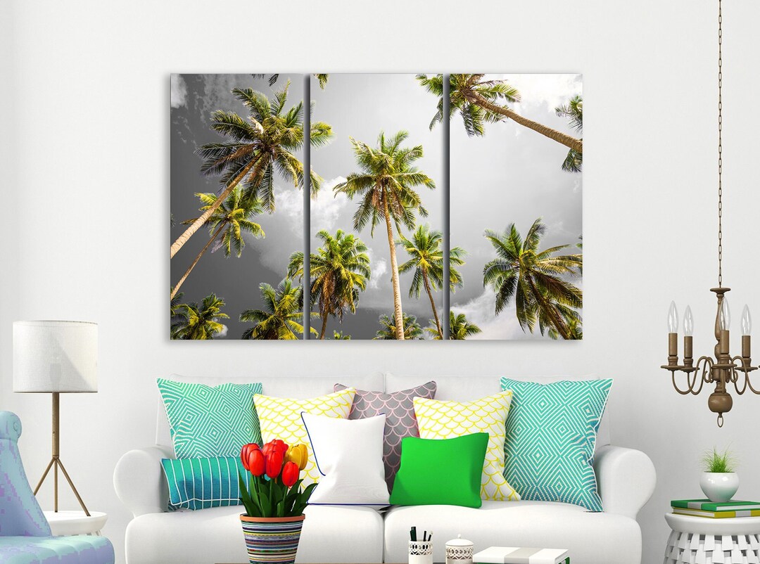 Palm Tree Canvas Art Palm Trees Wall Art Palm Canvas Palm Etsy