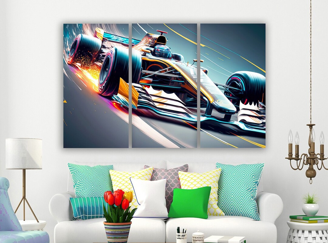 Racing Car F1 Canvas Wall Art Racing Car Wall Art Racing Car Etsy