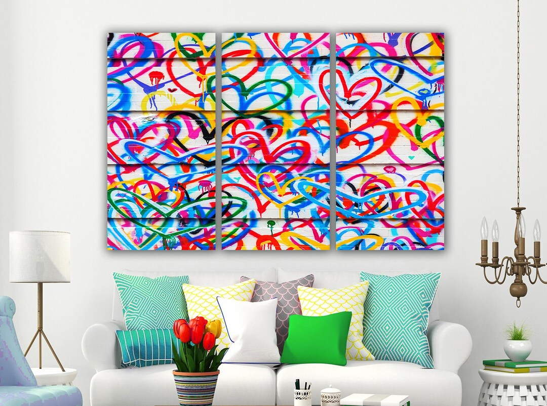 Heart Street Art Canvas Art Street Art Prints Street Art Etsy