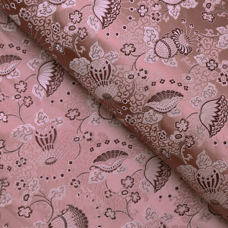 Mauve Floral Pattern Brocade Fabric. 29 Inches Wide. - Etsy