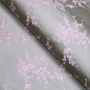 Tecido brocado flor de cerejeira, tecido jacquard floral, 73 cm de largura.
