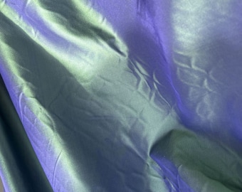 Iridescent Pool Green/Plum Taffeta Silk Fabric