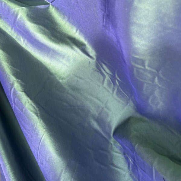 Silk Taffeta, Iridescent Teal Green Silk, 100% Silk, Fabric by the Yard, 46 Inches Wide