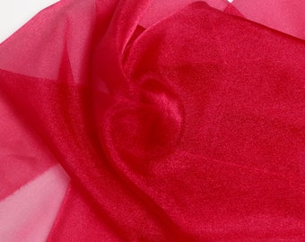 Fuchsia Sparkle Organza, Sheer Fabric. Fabric by the Yard, 42 Inches Wide