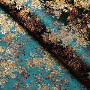 Dark Green Floral Brocade Fabric， 28" Wide | Upholstery, Jacket, Qipao,  Home Decor Sewing Material