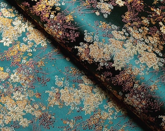 Dark Green Floral Brocade Fabric， 28" Wide | Upholstery, Jacket, Qipao,  Home Decor Sewing Material