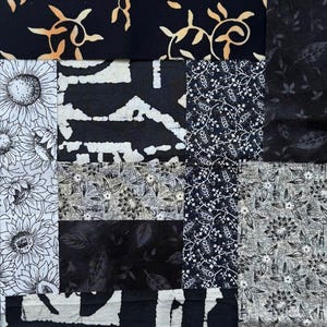 Cotton Fabric Bundle, Black & Gray mix pack for Quilting, Crafting, Sewing Projects