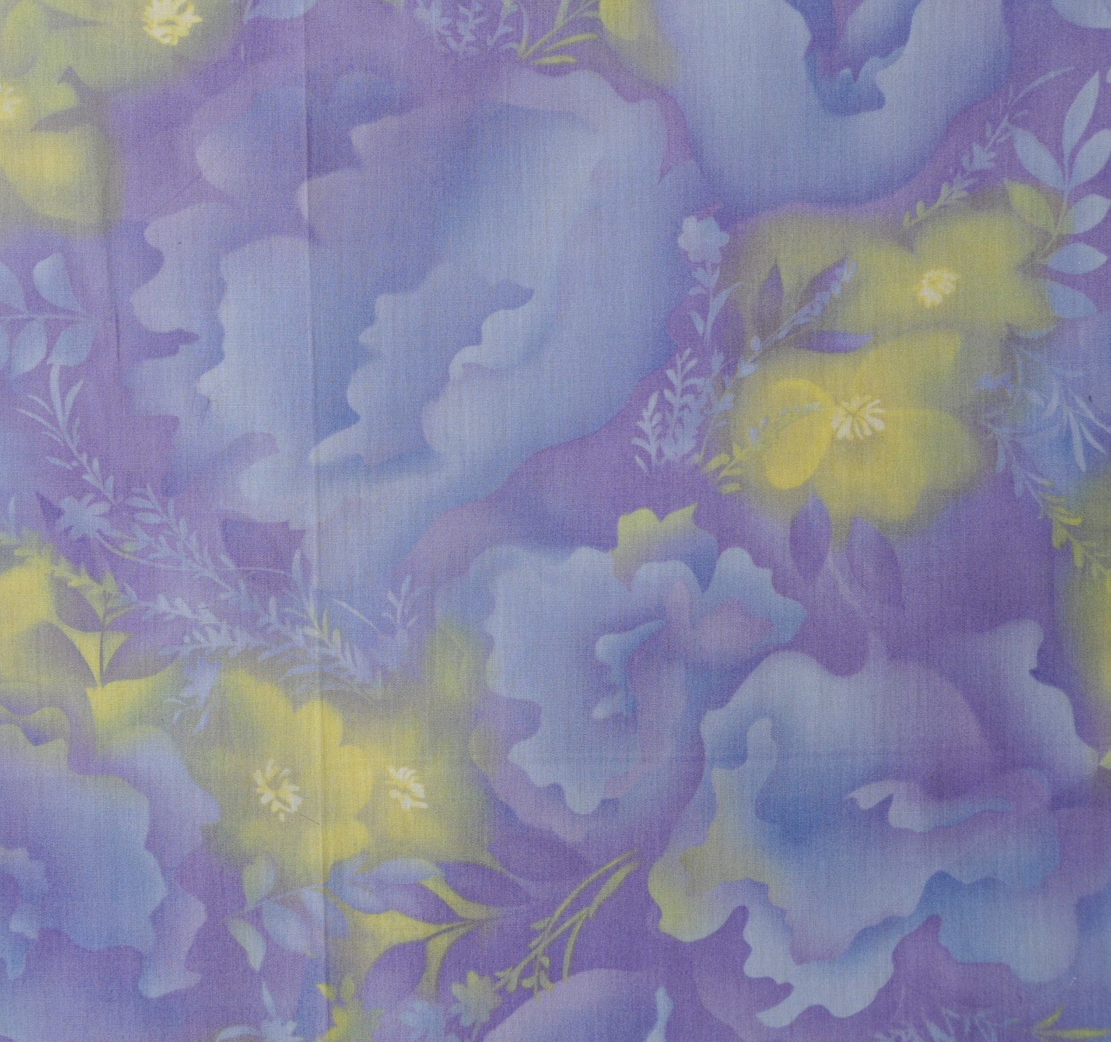 Lavender Light Yellow Floral Quilting Fabric Cotton Fabric Etsy