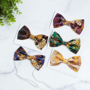 Floral Men&#39;s Bow Tie, Brocade Bow Tie, Pre-Tied Bow Tie, Groom Gift, Bow Tie for Wedding Groomsmen, Gift for Him