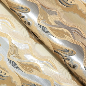 Champagne Metallic Jacquard, Brocade Fabric, Fabric by the Yard, 59" Wide