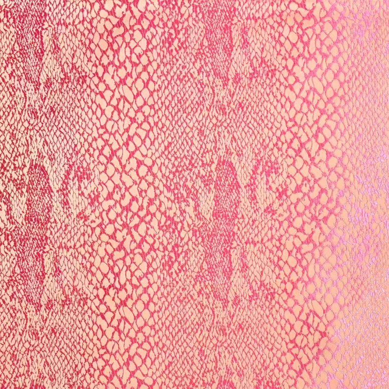 Pink, Gold Animal Skin Print Brocade Fabric, Jacquard, Damask, 36 Inches Wide. image 4
