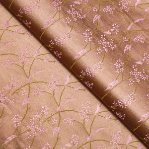 Mauve Pink, Floral Brocade Fabric, Jacquard Fabric, 29 inches wide