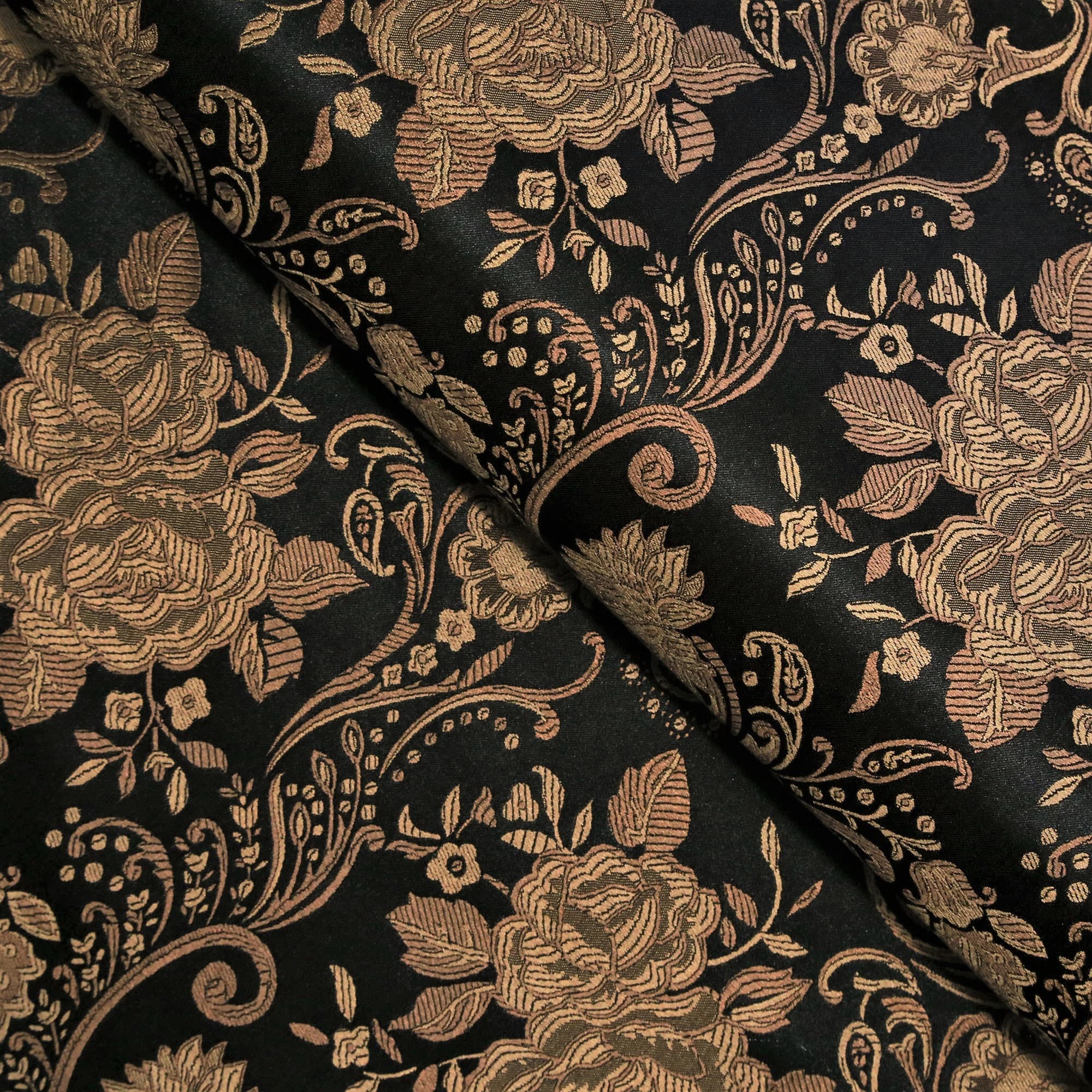 Black and Gold Floral Dress - Etsy