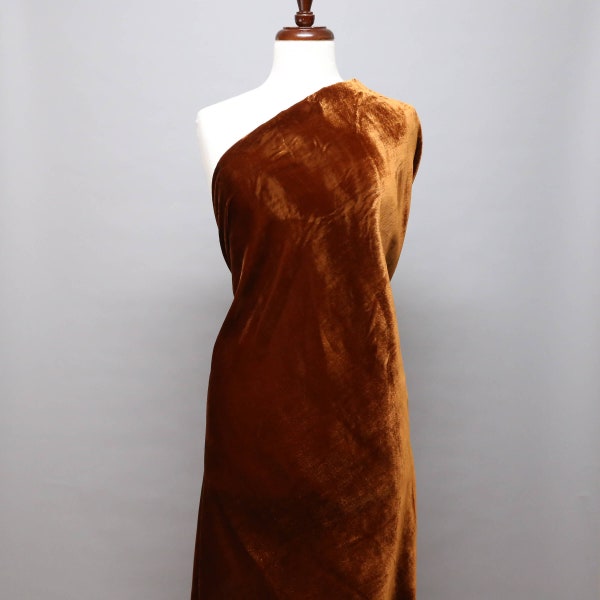 Velours brun, Tissu de velours, Tissu de velours par jardin, 54 » de large, Tissu de draperie, Robe, Tissu d’ameublement