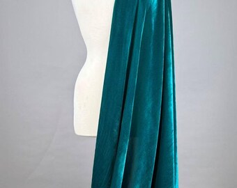 Tela de terciopelo azul verdoso de 137 cm de ancho para vestidos, tapicería, cortinas, colchas, cintas DIY.
