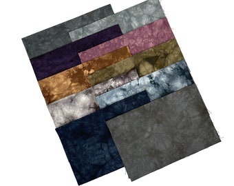 Hand Dyed Cotton Fabrics, Earth Tone, Pack of 10 Pieces Assorted Colors