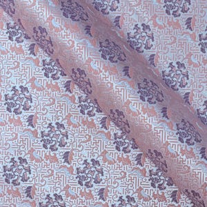 Tecido brocado floral violeta suave, tecido jacquard, tecido damasco, estofamento elegante e tecido de costura, tecido por metro, 58&quot; de largura