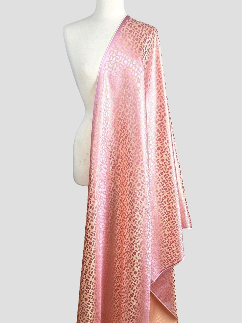 Pink Purple Brocade Fabric: Celestial Sun & Moon Jacquard, 36