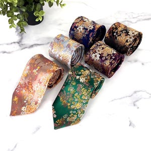 Floral Brocade Men's Tie, Wedding Accessory, Stylish Neckwear, Groomsmen Gift