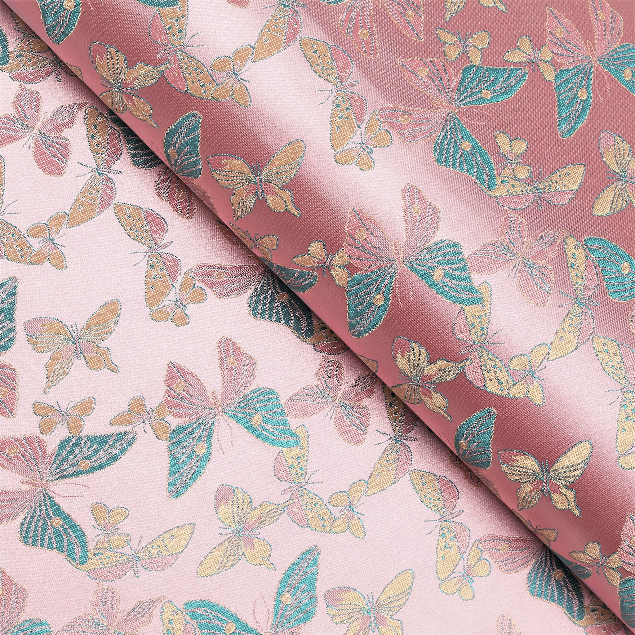 Soft Pink Butterfly Brocade Jacquard Fabric Fabric by the - Etsy