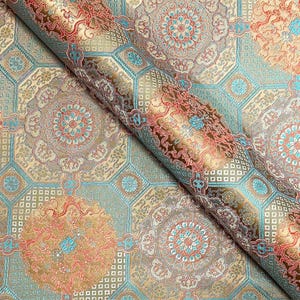 Brocade Fabric, Damask Fabric, Jacquard Fabric, Elegant Upholstery & Dressmaking Textile, Asian Silky Fabric, Fabric by the Yard, 28" Wide