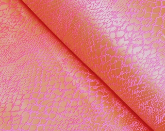 Pink, Gold Animal Skin Print Brocade Fabric, Jacquard, Damask, 36 Inches Wide.