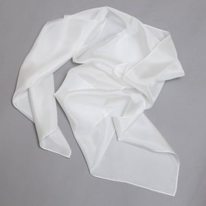8 momme Silk Habotai Scarf, 5 momme Habotai Silk Scarf, Head Wrap, Paintable Dye-able PFD Silk, image 2