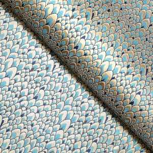 Gold Teal Feather Metallic Jacquard, Brocade Fabric, 57 Inches wide, Fabric by the Yard,