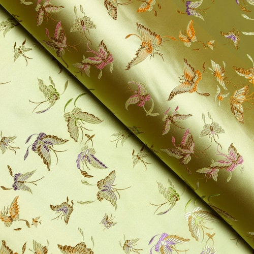 Groene brokaatstof, kleding en woondecoratie, jacquardtextiel voor jassen, jurken, 29" breed