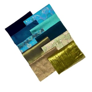Tela de brocado, terciopelo, 10 piezas de colores surtidos, tamaño: 9&quot; x 7&quot; cada una.
