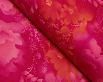 Fuchsia Floral Cotton Fabric: Quilting & Apparel