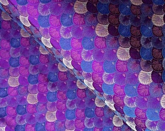 Purple Shells Brocade Jacquard Fabric, 29" Wide, Upholstery, Evening Dress, Home Décor Material