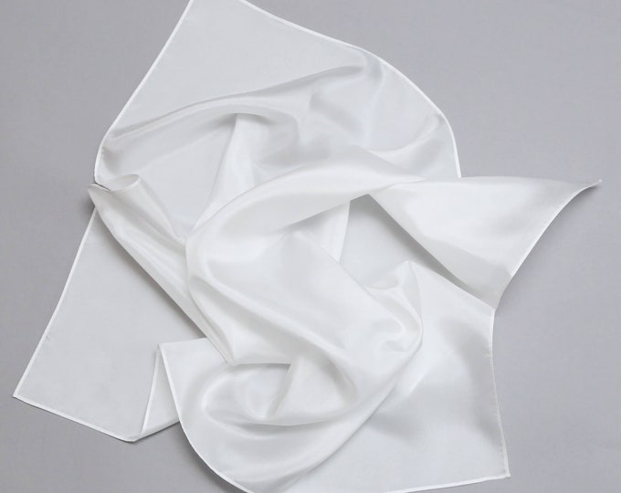 White Silk Scarf, Paintable and Dyeable for DIY Hand Dyeing & Painting,  Creative Accessories