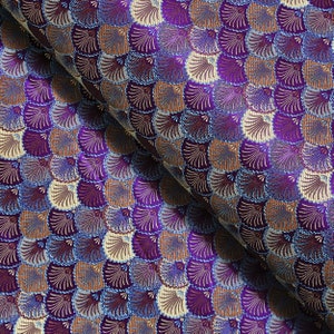 Purples Shells Brocade Fabric, Jacquard Fabric, Fabric by the Yard, 29 Inches Wide