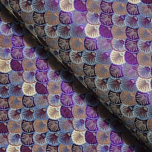 Purples Shells Brocade Fabric, Jacquard Fabric, Fabric by the Yard, 29 Inches Wide