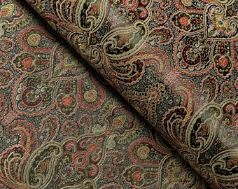 Black, Red Paisley Black Floral Brocade Fabric, Jacquard Fabric, Tuxedo Fabric, Vest Fabric, Tie Fabric, Fabric by the Yard, 36 Inches Wide