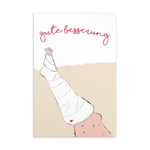 Karte Gute Besserung Gipsbein Bein gebrochen Genesungskarte Etsy