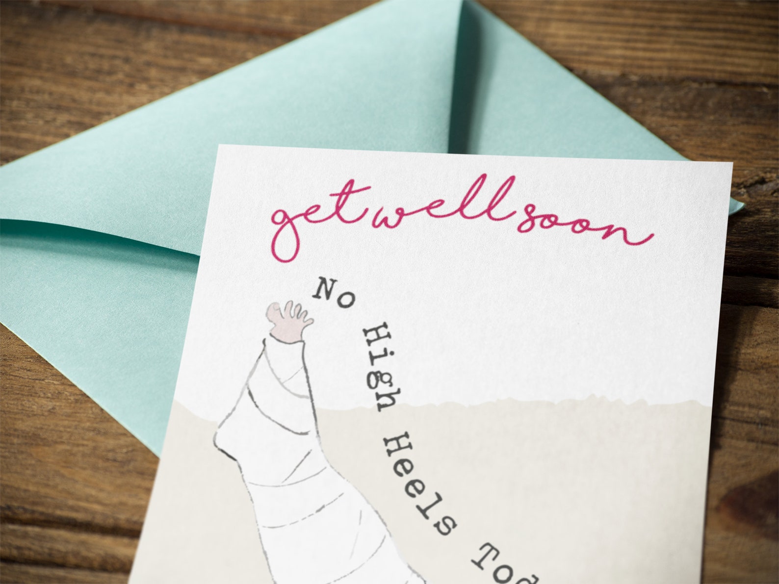 Get well soon card leg in plaster broken leg recovery card Etsy
