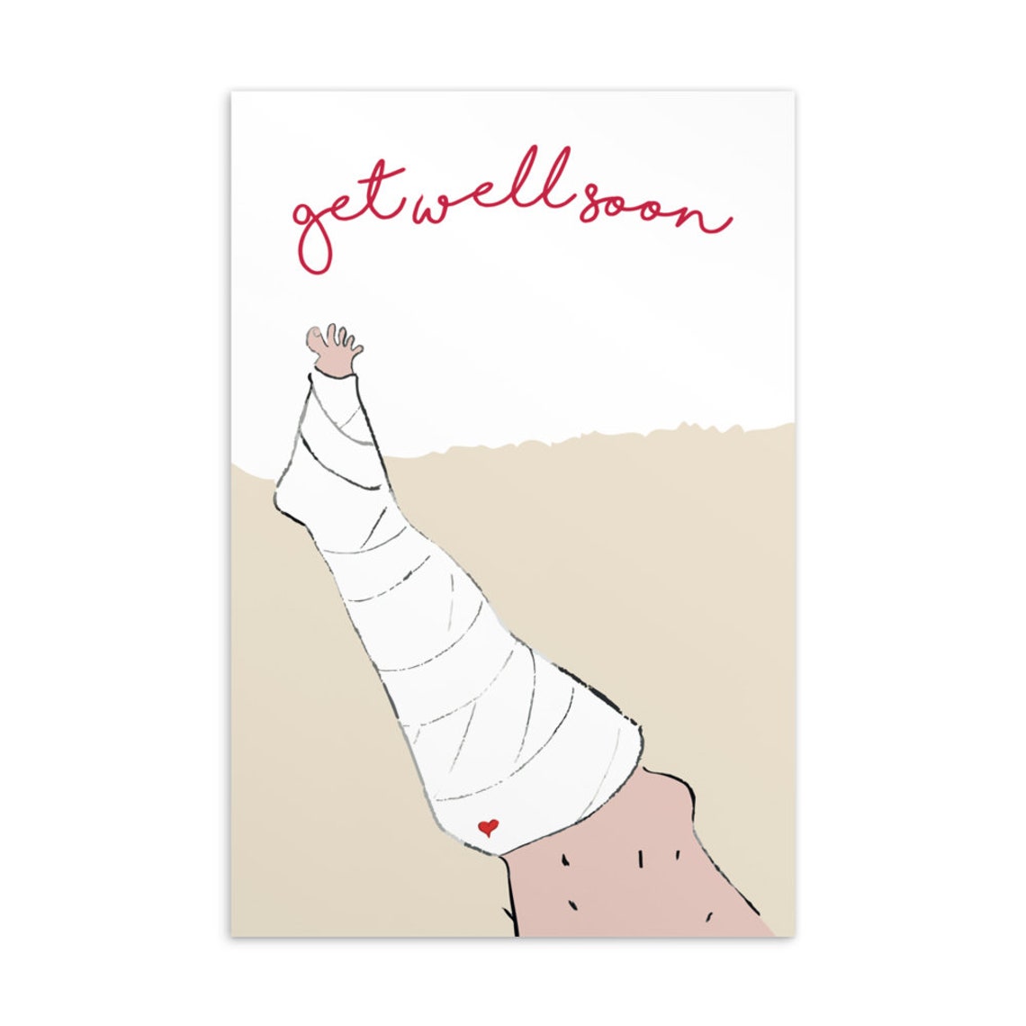 Get well soon card leg in plaster broken leg recovery card Etsy