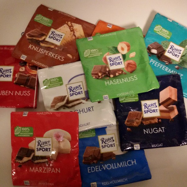 Ritter Sport Portemonaie, recycelte Verpackung, Täschchen, Geldgeschenk, Einschulung