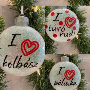 Hungarian I love ... Christmas ornament , Hungarian karacsony,