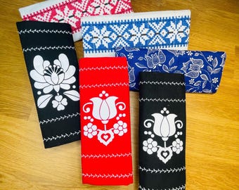 Owijka na uchwyt do walizki, identyfikator walizki inspirowany węgierską sztuką ludową