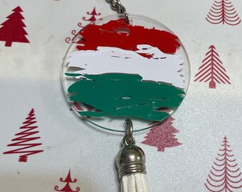 Acrylic keychain Hungarian colors 2inch round+chain